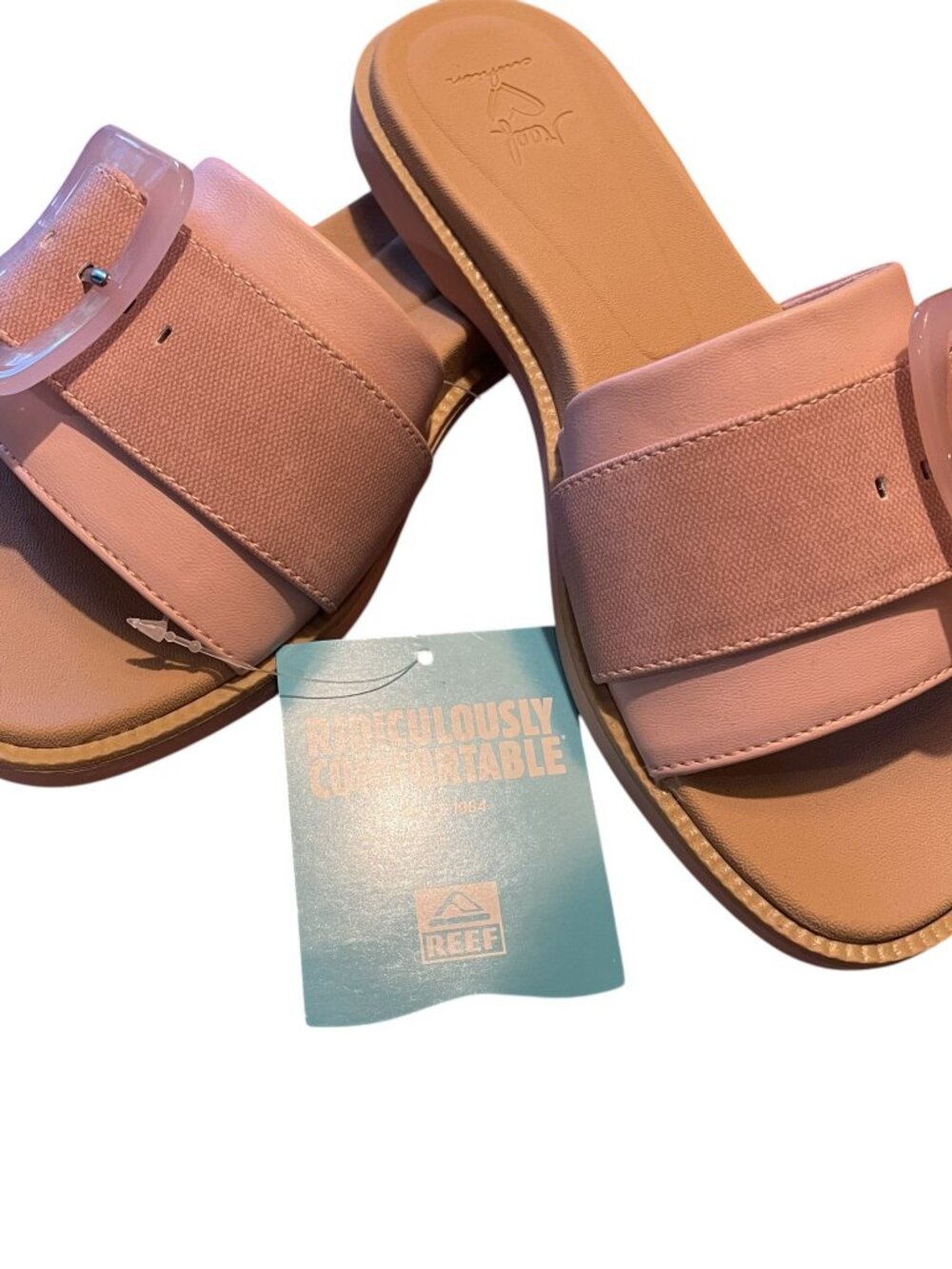 Reef Lana Buckle Slide Sandals Beach Pool Pink Cameo Rose – Women’s Size 6 – NEW - Picture 3 of 6